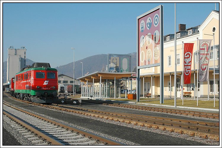 1110 524  Andrea  am 31.1.2007 kurz vor der berstellung durch GKB 600.2 auf den Grazer Hauptbahnhof. Dort wurde sie fr die weitere berstellung nach Wien am 1.1.2007 vorbereitet. Die Aufnahme entstand am Graz-Kflacher Bahnhof der GKB.
