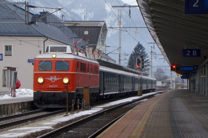 1110.505 als Sonderzug verkehrte von Innsbruck nach Salzburg am 25.01.2009