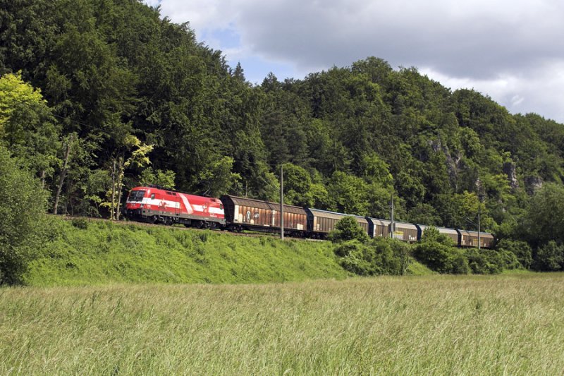 1116 005 durchfhrt die Mattinger Ausweiche in Richtung Ingolstadt.