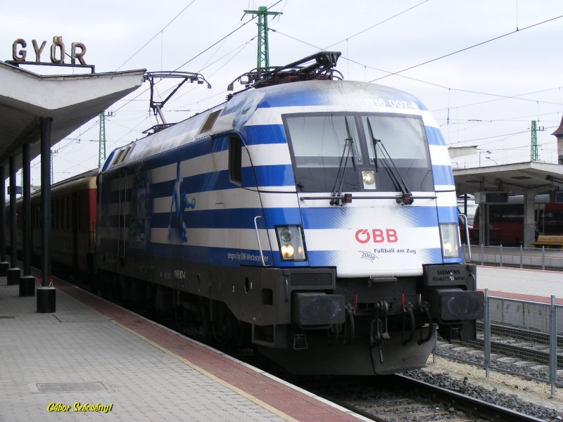 1116 007-4  Griechenland  in Győr.
09.04.2008.