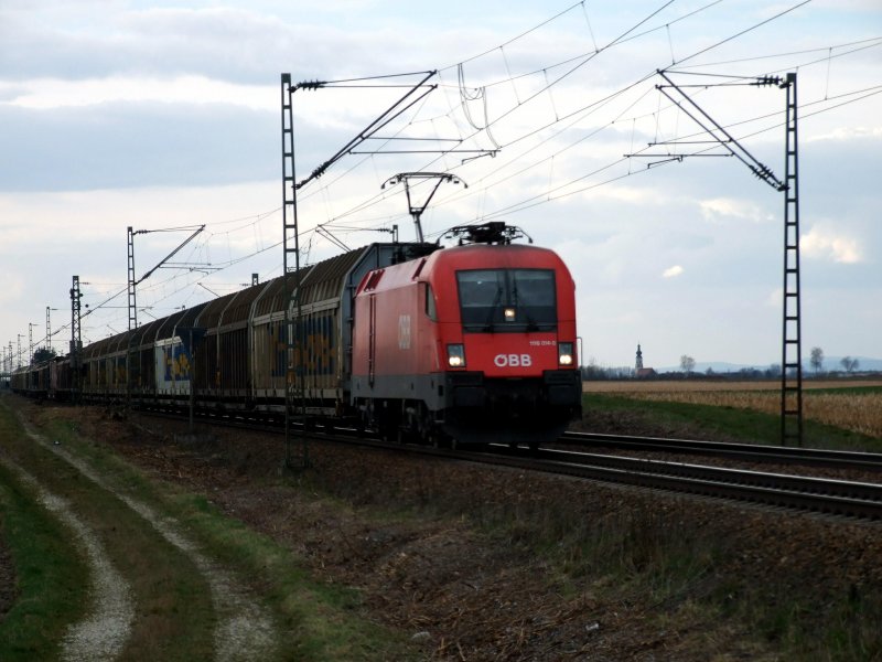 1116 014 mit GZ am 8.3.2007 kurz vor Plattling.