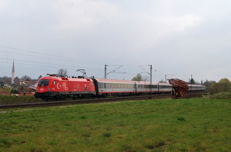 1116 031 (EM - Trkei) mit EC 188 bei Ostermnchen (16.04.2008)