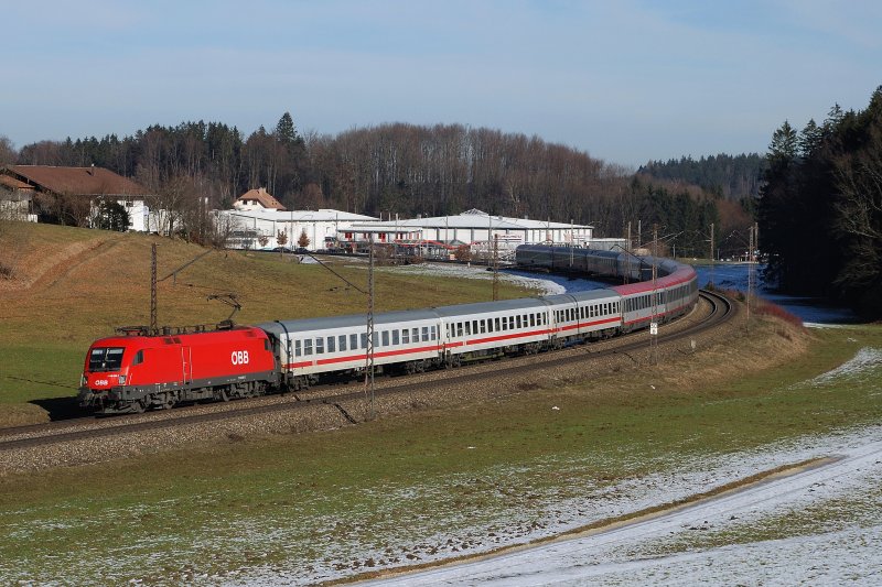 1116 039 mit EC 114 bei Traunstein (26.01.2008)