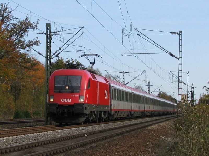 1116 039 mit EC 114 am 21.10.2008 in Haar.