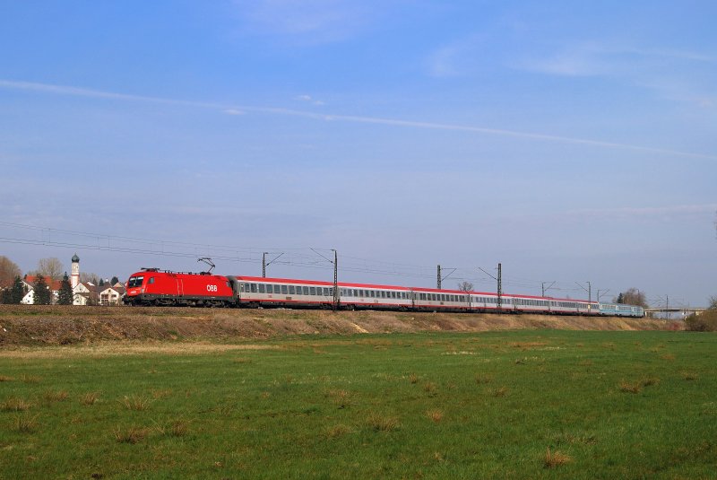 1116 045 mit IC 2094 bei Hattenhofen (18.04.2008)