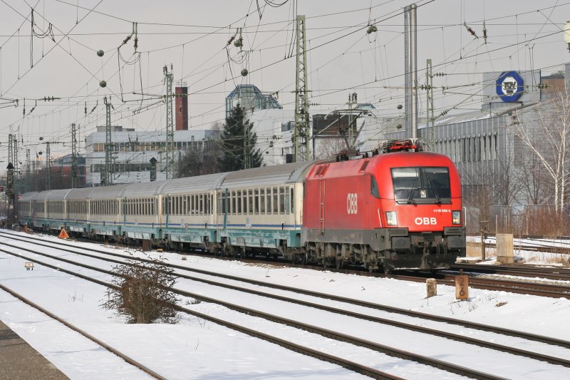 1116 059 mit EC 87 am 25.02.2009 am Heimeranplatz in Mnchen.