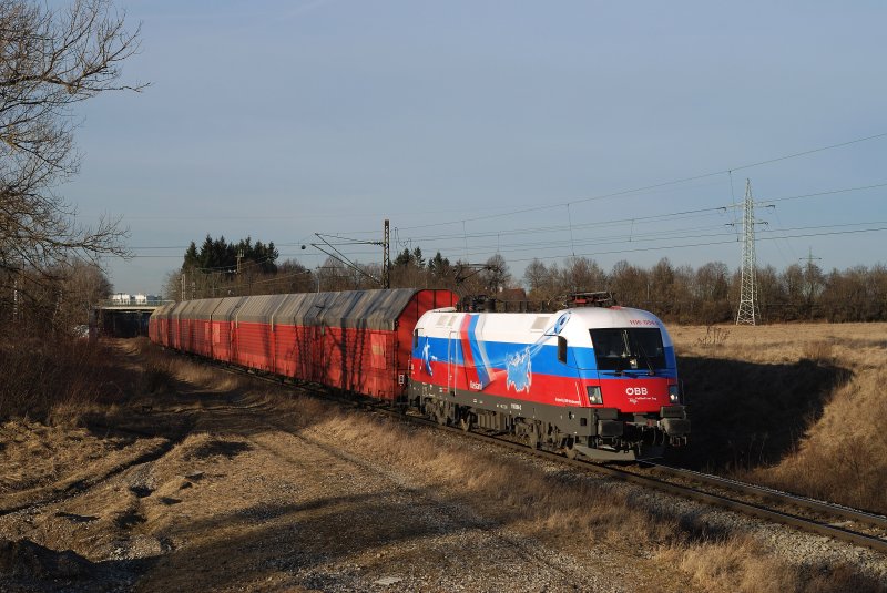1116 084 (EM - Ruland) mit 47837 vor Mnchen-Trudering (24.01.2008)