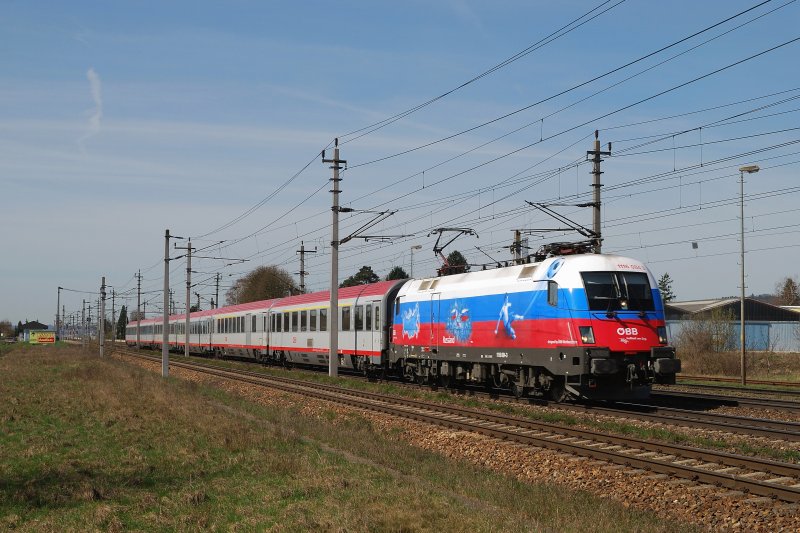 1116 084 (EM - Ruland) mit OEC 549 in Blindenmarkt (30.03.2008)