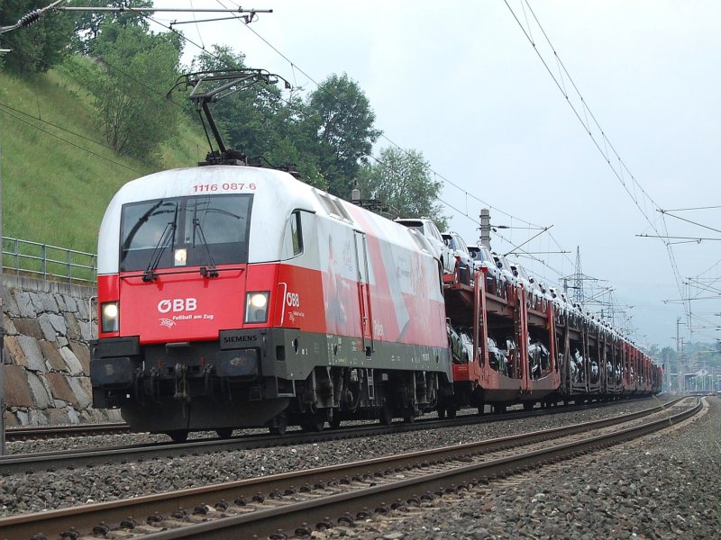 1116 087  EM-Polen  ist am 05.06.2008
mit einem Autozug in Wartberg7Kr. durchgefahren.