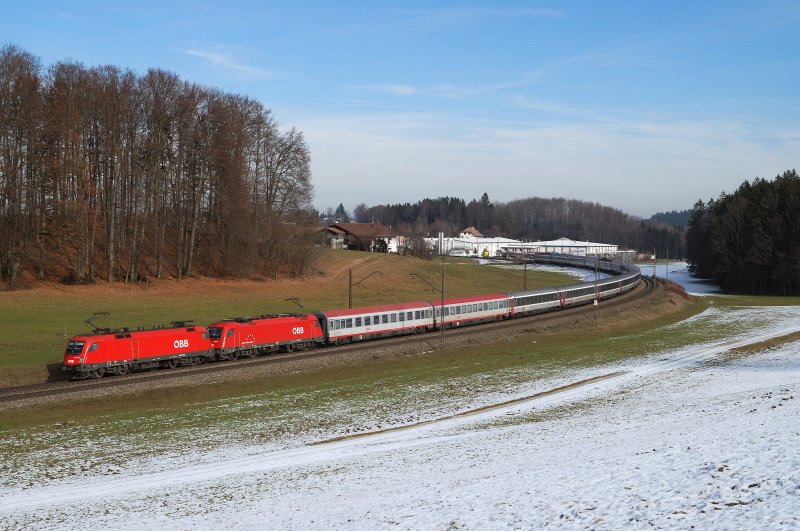 1116 177 und 1216 234 mit OEC 162 bei Traunstein (26.01.2008)