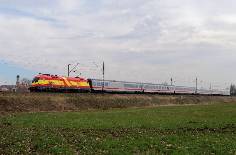 1116 232 (EM - Spanien) mit IC 2082 bei Hattenhofen (11.04.2008)