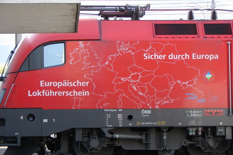 1116 260-9 Europischer Lokfhrerschein (Detail)vor dem Depot in Buchs SG