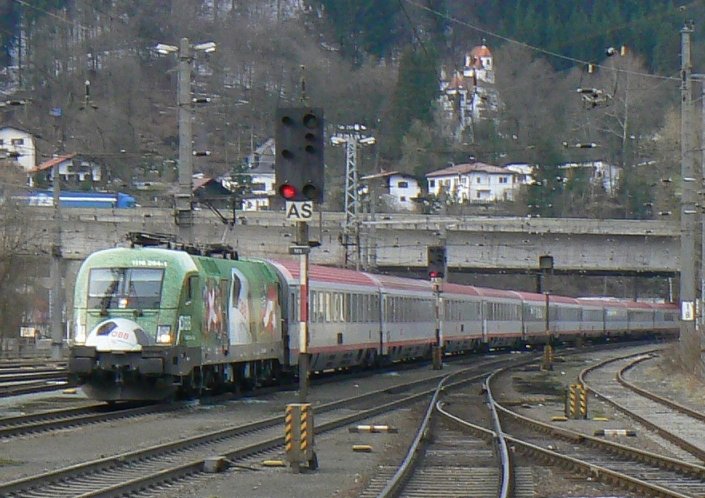 1116 264  Euromotion  berraschte mich im Mrz 2008 im Bahnhof Kufstein.