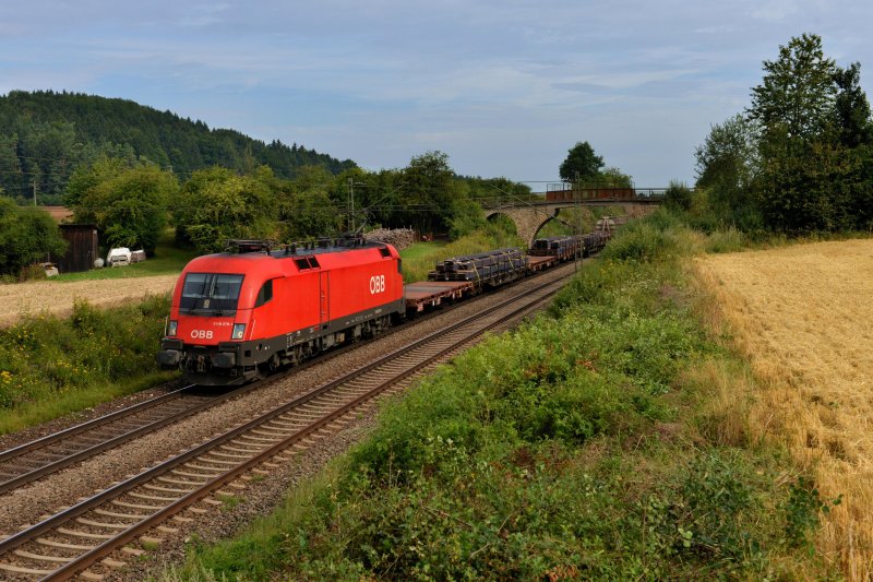 1116 278 mit einem G�terzug am 04.08.2012 unterwegs bei Dettenhofen.