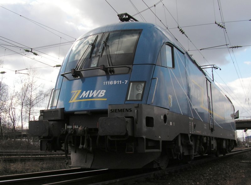1116 der MittelWeserBahn beim Rangieren in Mnchen-Trudering