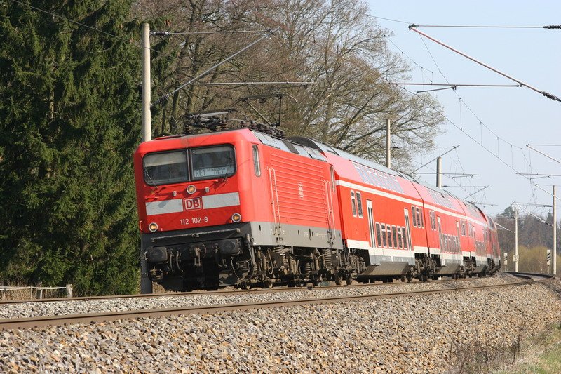 112 102 mit RE 1 von Rostock nach Hamburg. 03/2007