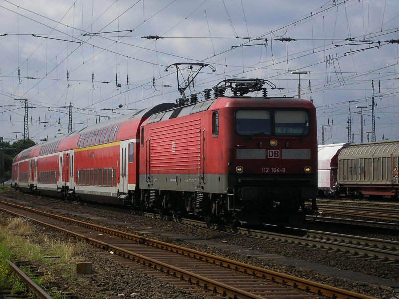 112 164-9 mit RE7 von Hagen Hbf. nach Rheine.(03.08.2008)