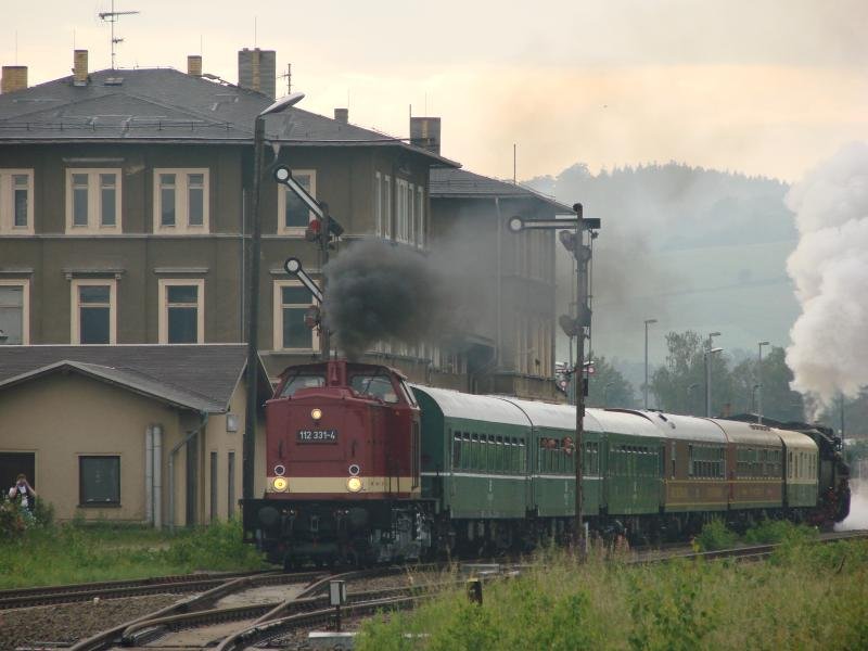 112 331-4 und 52 8080-5 in Wilthen, 26.05.2007