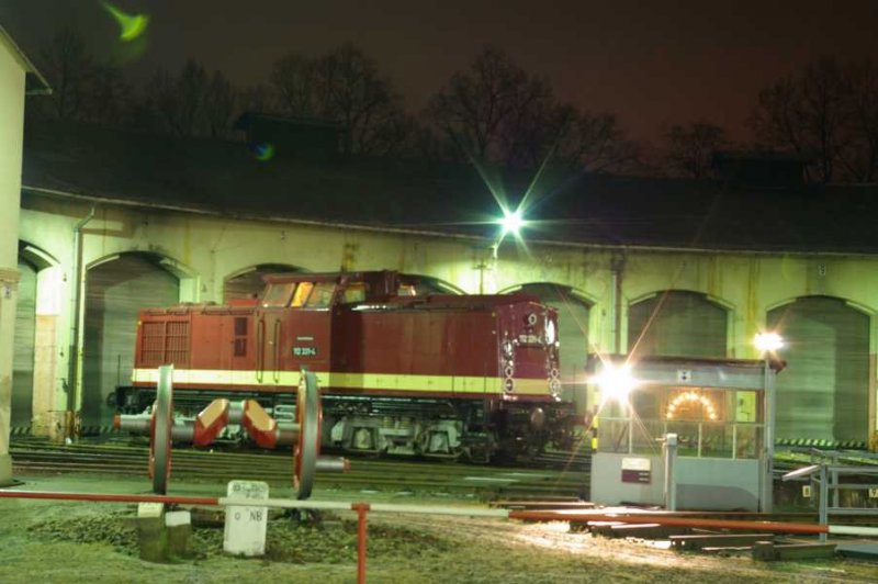 112 331  der Ostschsischen Eisenbahn Freunden ,steht am 14.12.07 in Bw Nossen .