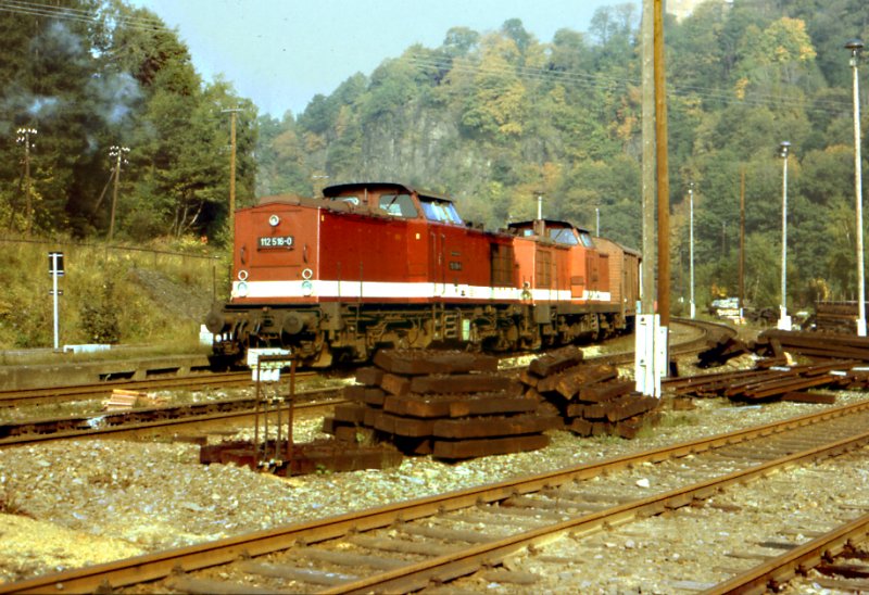 112 516+110 085 im Bf.Wolkenstein am 29.1.86
