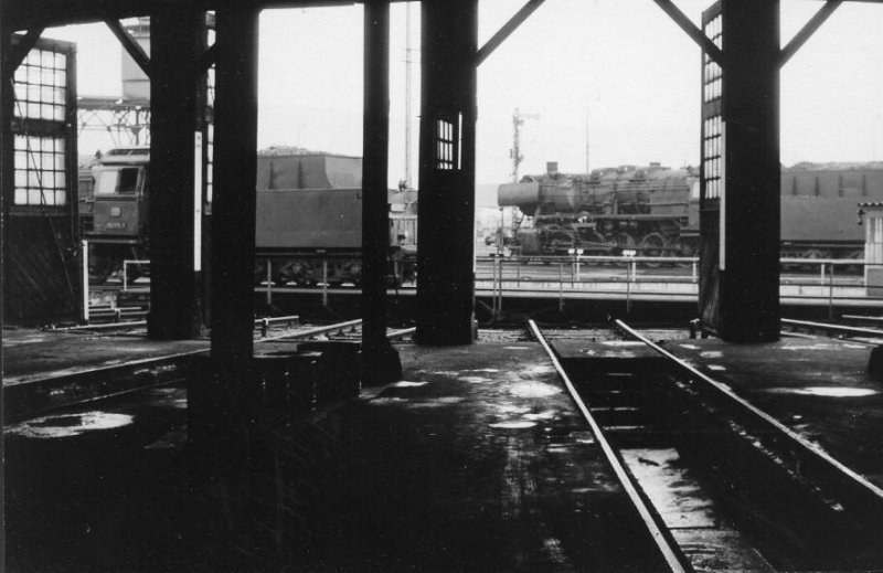 11.3.1974 Blick aus dem Lokschuppen Rottweil