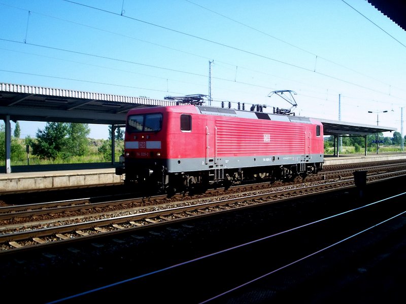 114 029-2 war am 05.07.2006 als Lz im Bahnhof Berlin-Schnefeld unterwegs.