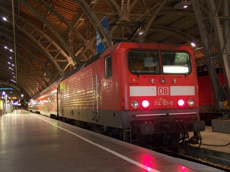 114 101-9 ex. 143 171-7 von Magdeburg fuhr in den ersten neuen Fahrplanwochen im Wittenberger Umlauf(LL-LW, LW-LH).
