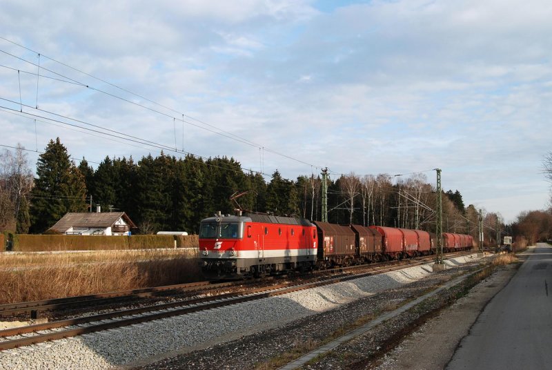 1144 206 mit einem Gterzug in Grokarolinenfeld  (17.01.2007)