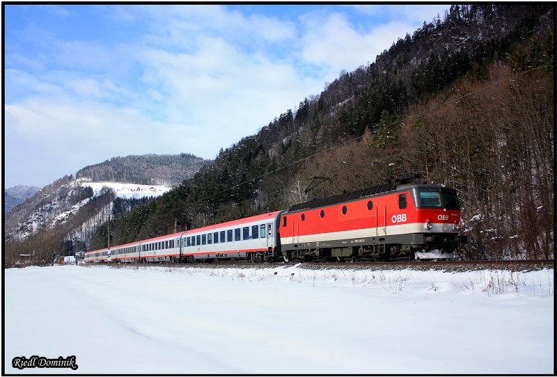 1144 262 bringt ihren IC nach Graz Hbf. Pernegg 31.01.2009