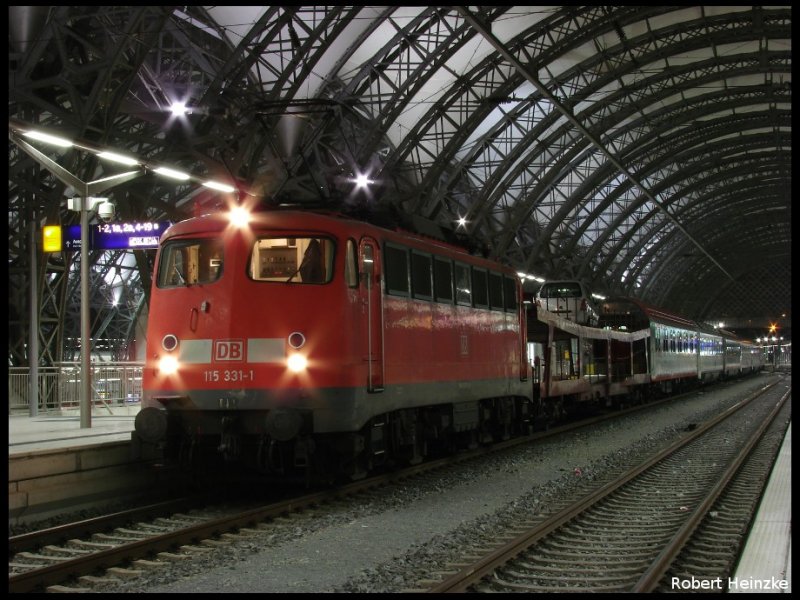 115 331-1 mit IC 2074 am 14.02.2009 in Dresden Hauptbahnhof