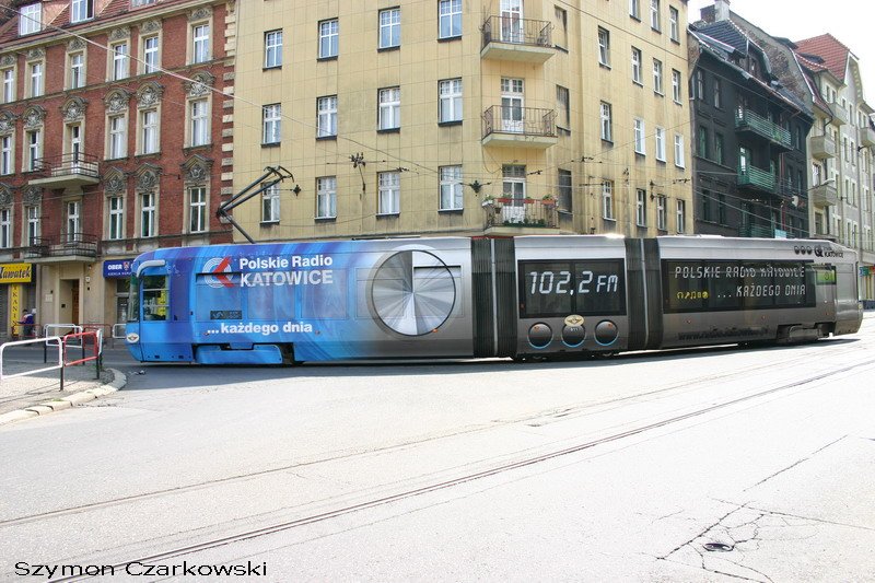 116Nd  Citadis 100 Katowice  - Wagen 811 Linie 6 in Katowice am 06.08.2006