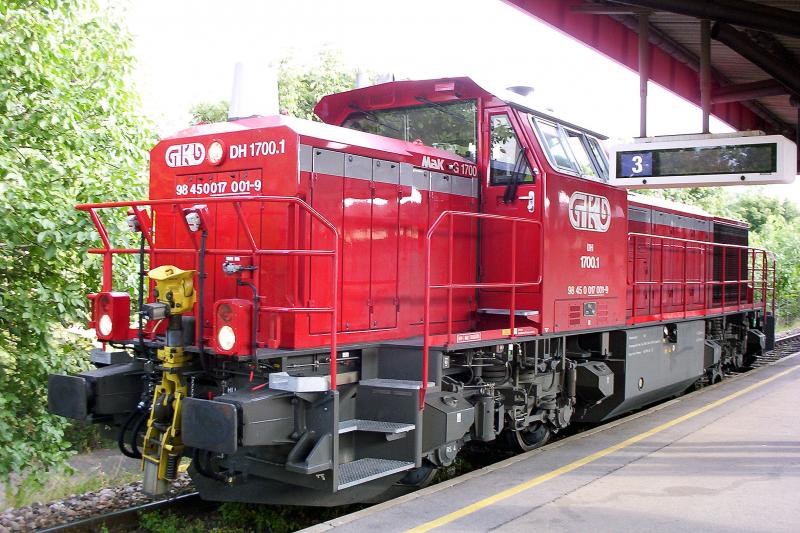11.8.2004: GKB 1700.1 bei der Ankunft in Wien Atzgersdorf-Mauer -die Lok wurde von der GKB-Tochterfirma LTE ausgeborgt und wurde an diesem Tag von Graz nach Wien berstellt
