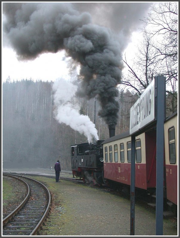 118m Hhendifferenz mssen zwischen Mgdesprung und Sternhaus Ramberg berwunden werden. Dafr brauchts wieder mchtig Dampf.
(14.12.2006)
