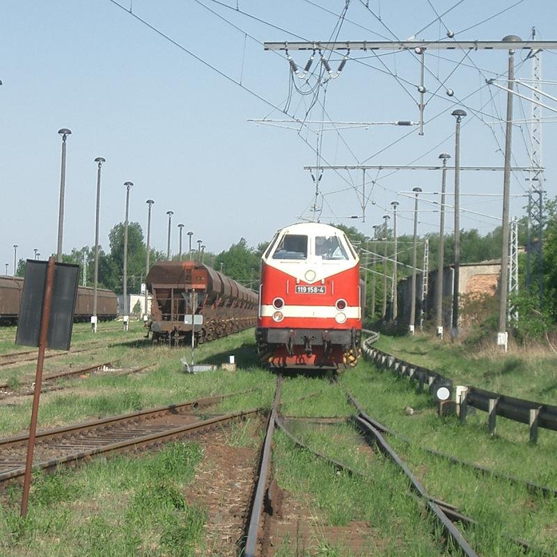119 158-4 der Dampflokfreunde Berlin beim Rangieren im Rbf Wustermark. 2009-05-01.