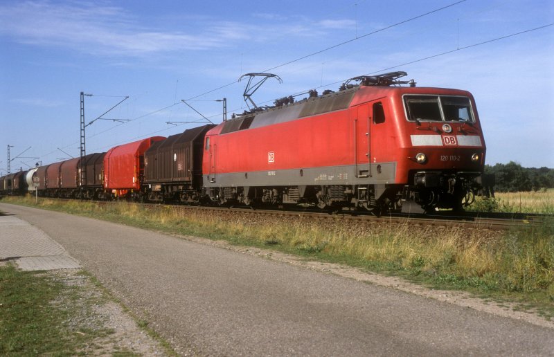 120 110  Waghusel  06.08.08  mit Gterzug