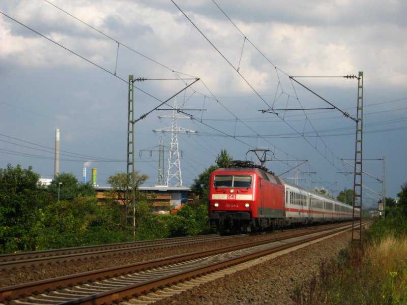 120 133 unterwegs von Mainz in Richtung Bingen im August 2009. Aufgenommen bei Mainz.