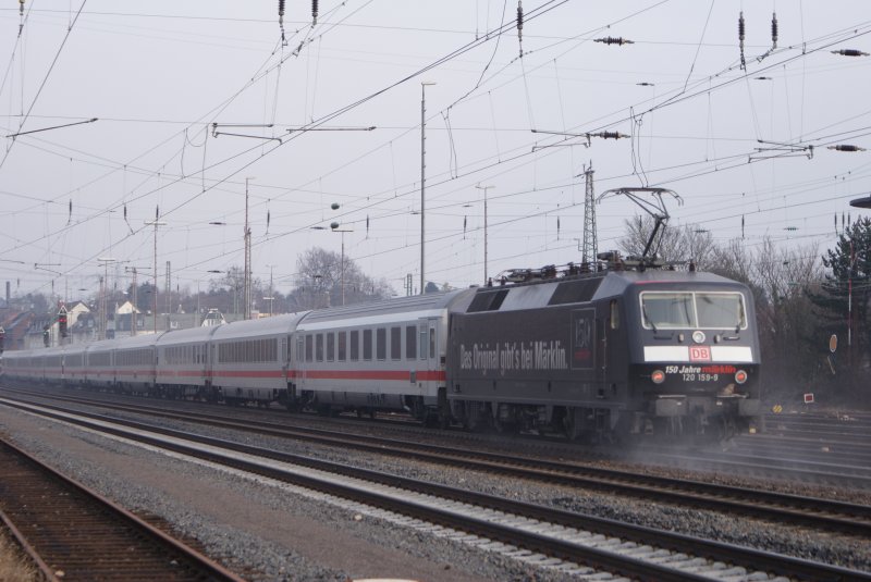120 154-0 + 120 159-9  150 Jahre M�rklin  mit dem IC 2029 bei der Abfahrt in Solignen Hbf am 15.02.2009