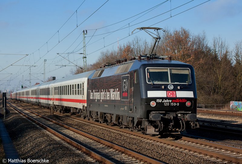 120 159-9 beim Mittleren Landweg am 20.01.09.