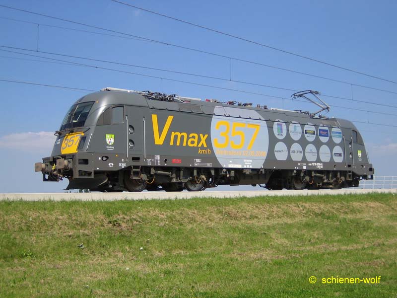 1216 050-5 bei Testfahrten auf der HSL bei Rotterdam-Schiebroek (Niederland).