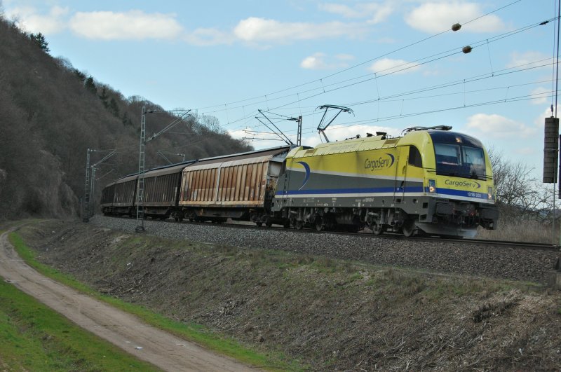 1216 931 (CargoServ) mit DGS 48965 Brake - Amstetten am 30.03.2009 kurz vor Freden