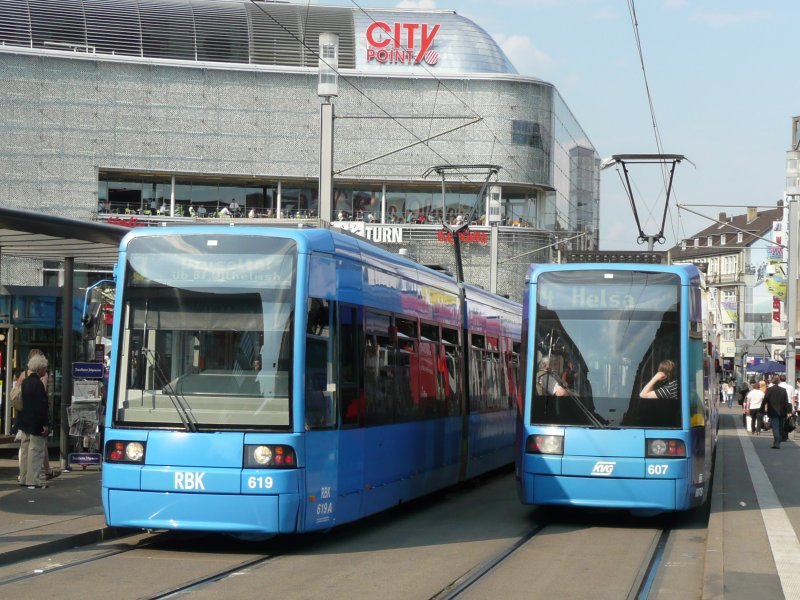 13.05.08,KVG 607 u.RBK 619 in Kassel.