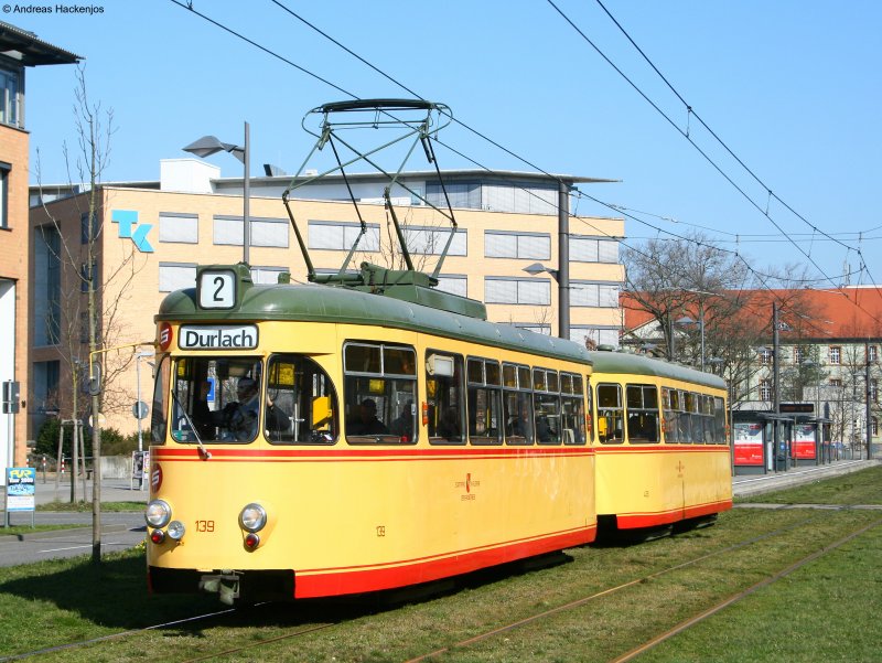 139 und 439 (VBK) als Sonderfahrt anlsslich der TSNV Jahreshauptversammlung bei der Agentur fr Arbeit 21.3.09