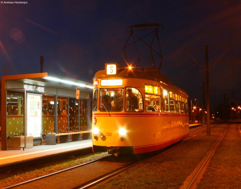 139,(VBK) als Sonderfahrt anlsslich der TSNV Jahreshauptversammlung in Neureut-Heide 21.3.09