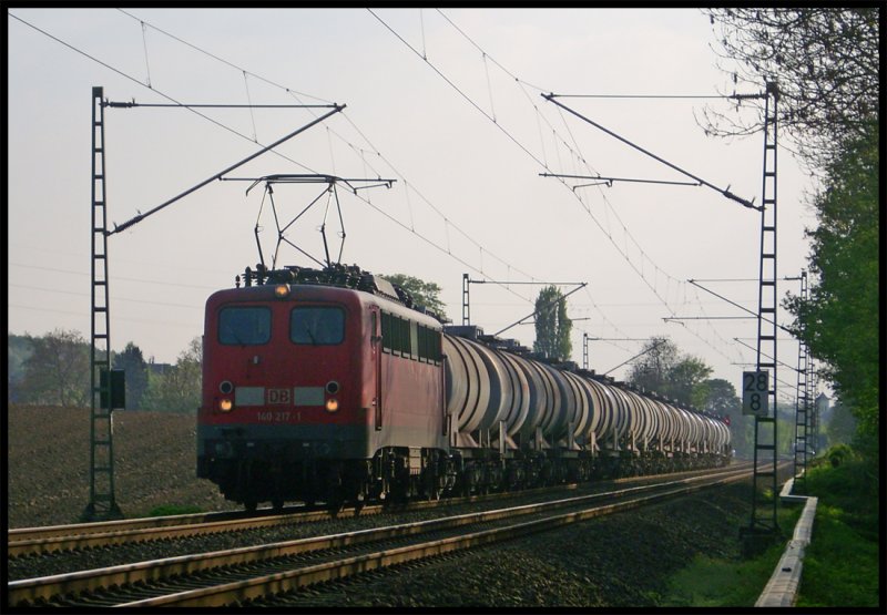 140 217 mit einem gemischten Gz gen Mnchengladbach am km 28.8 20.4.2009