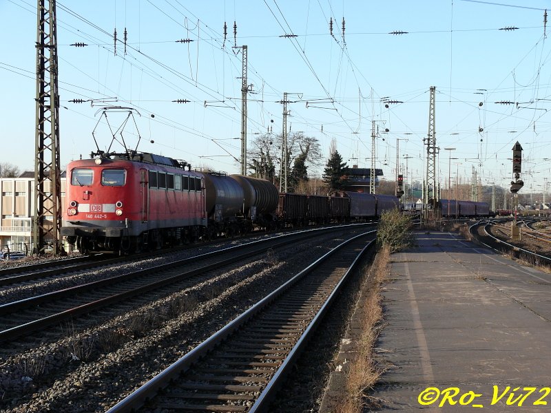 140 442-5 mit einem GZ. Witten Hbf. 11.02.2008.