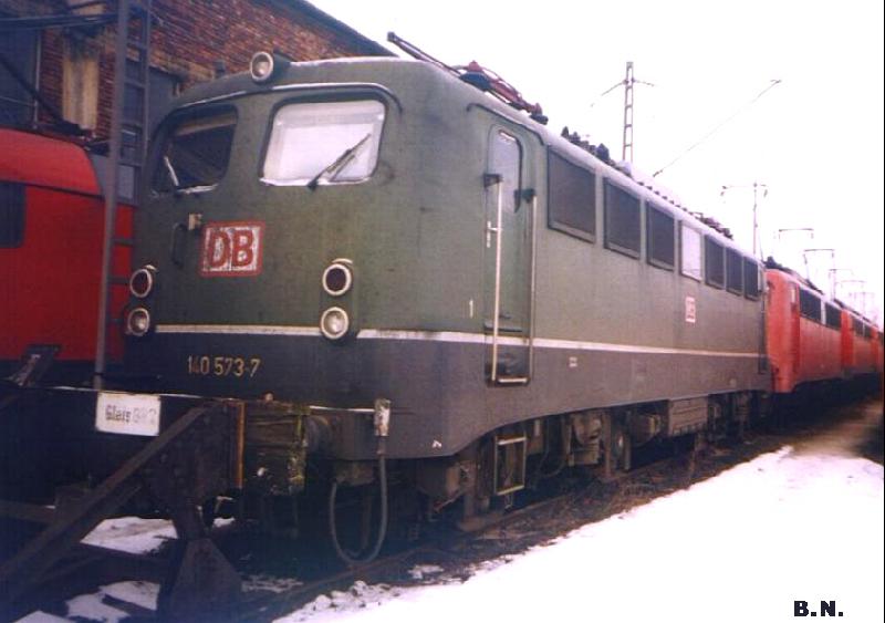 140 573 am 16.02.2003 abgestellt im Betriebshof Nrnberg Rbf