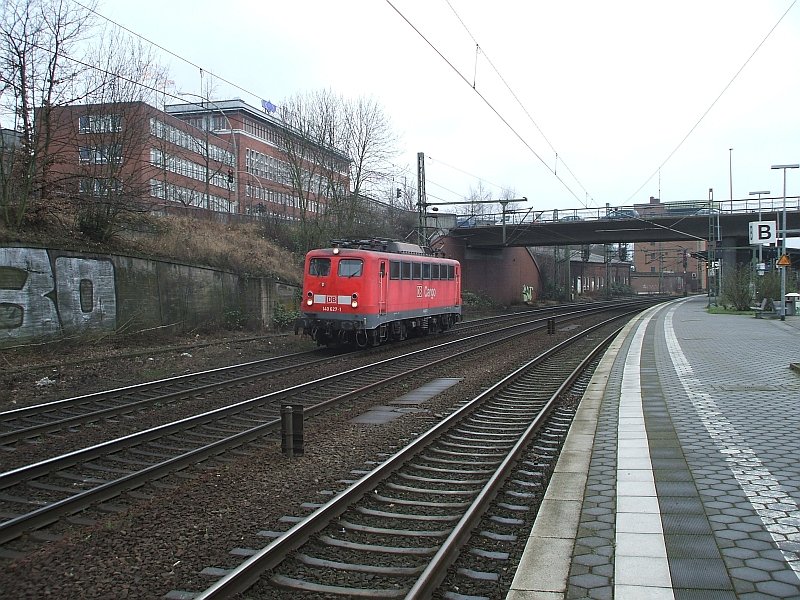 140 627 (DB Cargo) am 26.02.2008 Lz durch HH-Harburg
