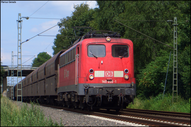 140 806 mit einem Gterzug nach Aachen-West als Umleiter an Km 26.0 16.7.2009