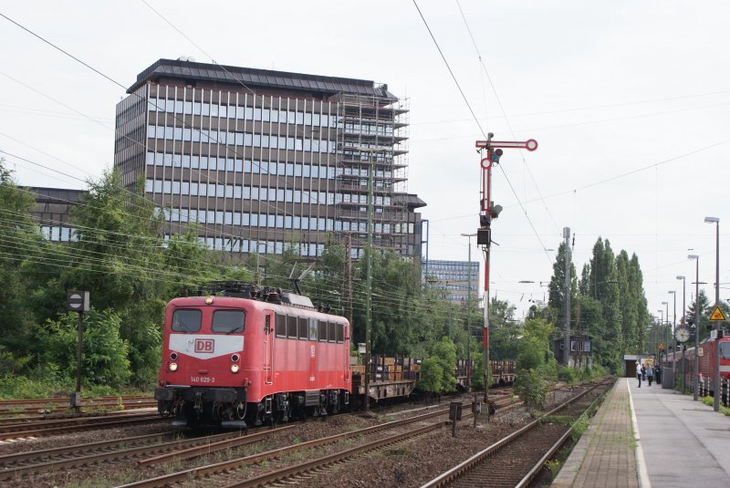 140 829-3 or mit Stahlbrammenzug in Dsseldorf Rath am 22.07.2008