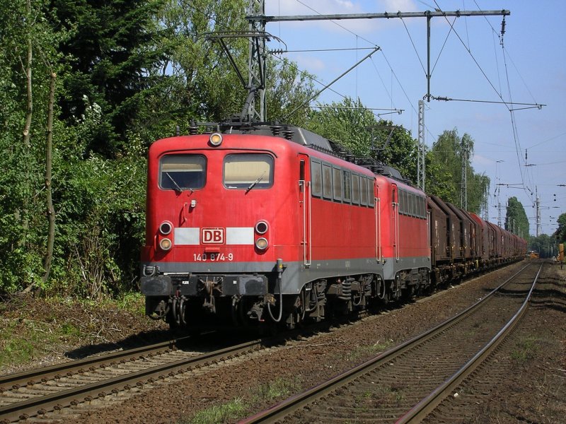 140 874-9 und 140 862 mit GZ nach Hagen.(24.07.2008)